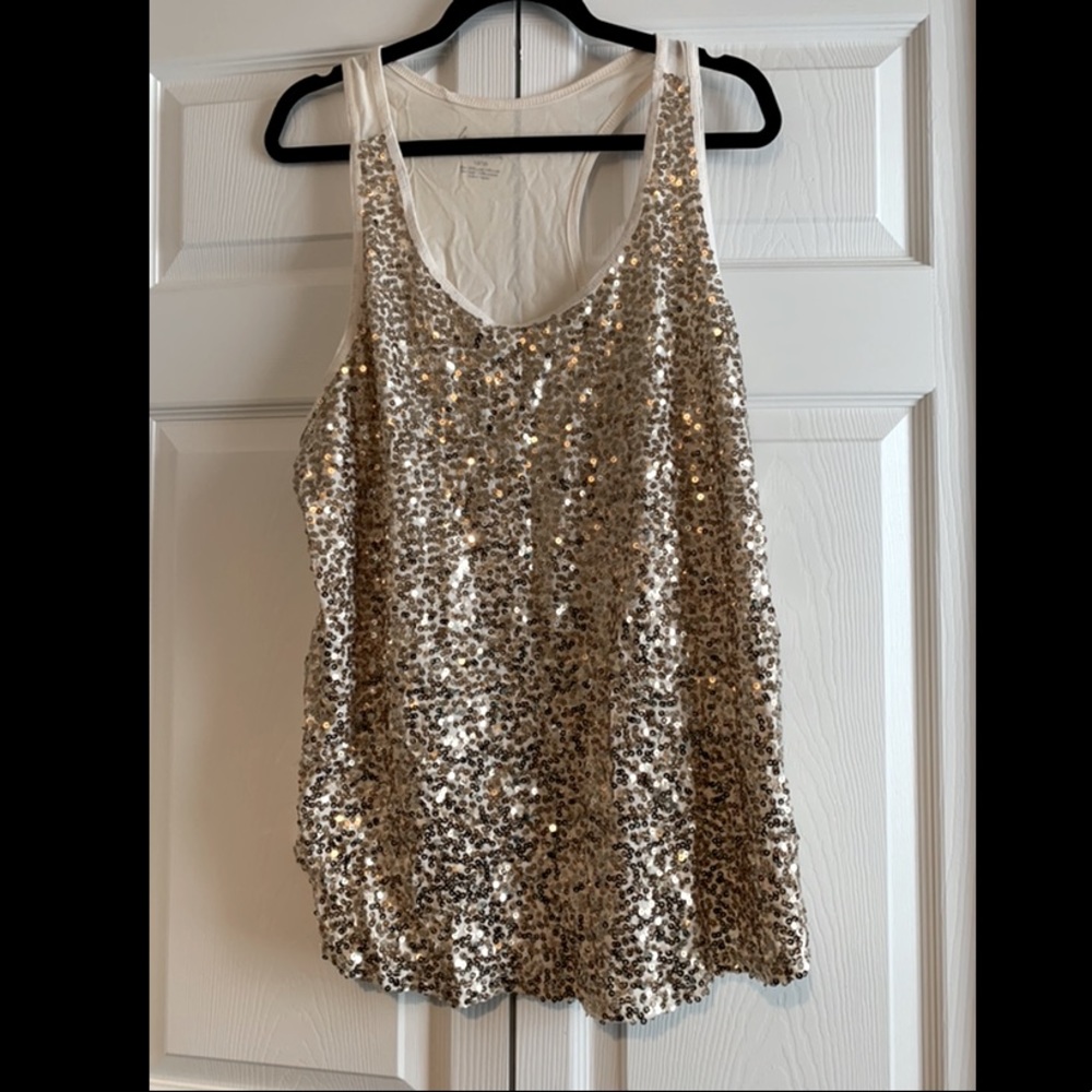 Lane Bryant gold sequin tank